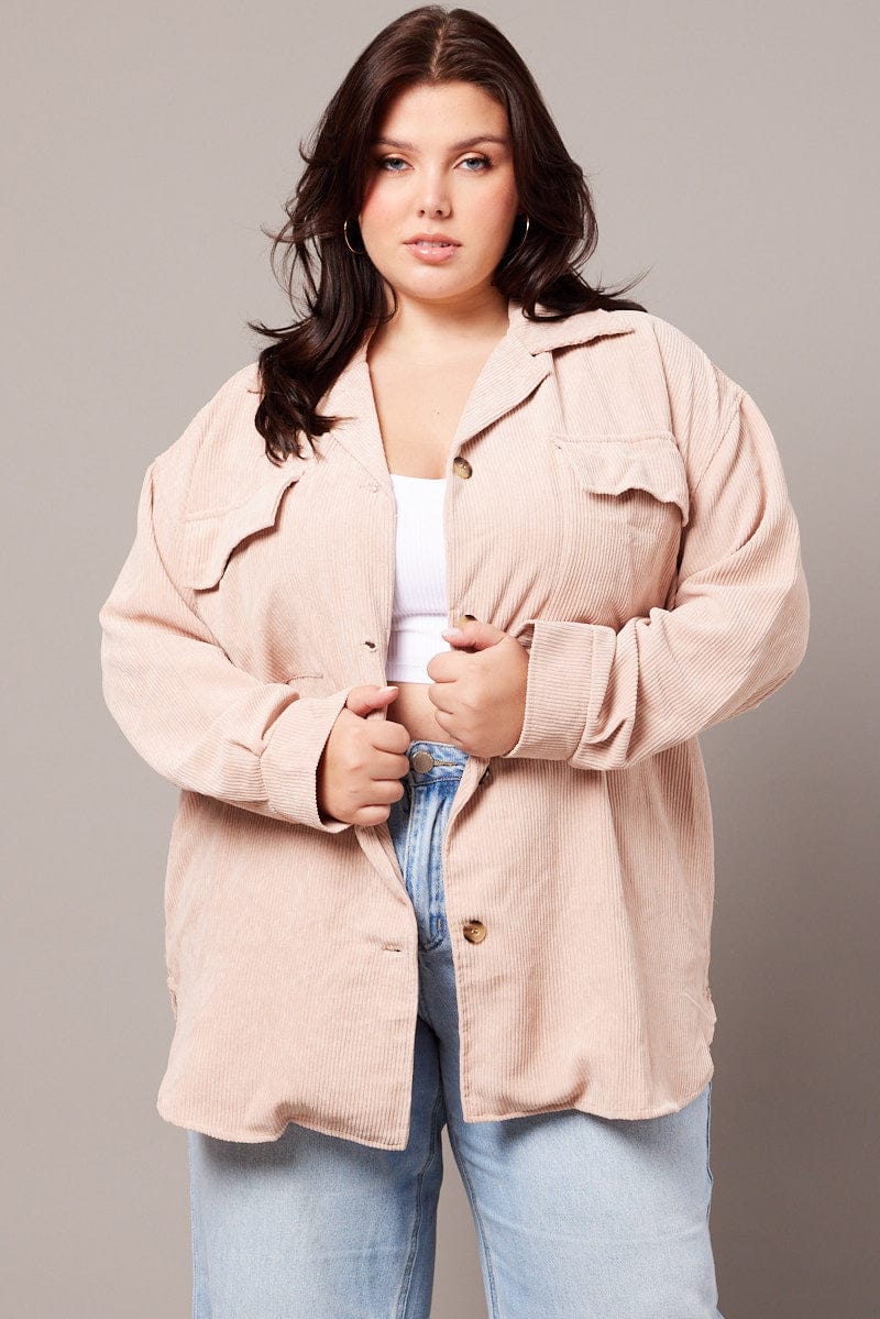 Brown Relaxed Shirt Long Sleeve Corduroy