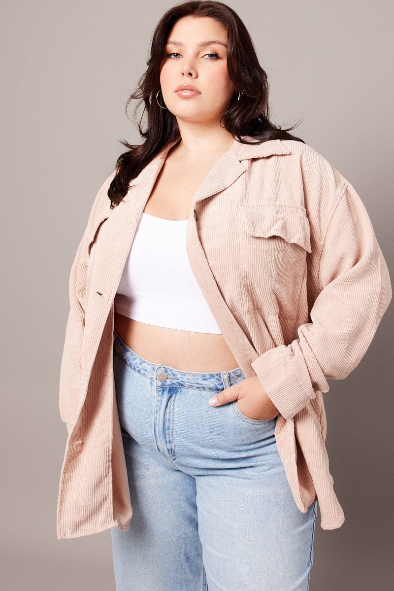 Brown Relaxed Shirt Long Sleeve Corduroy - Image 3