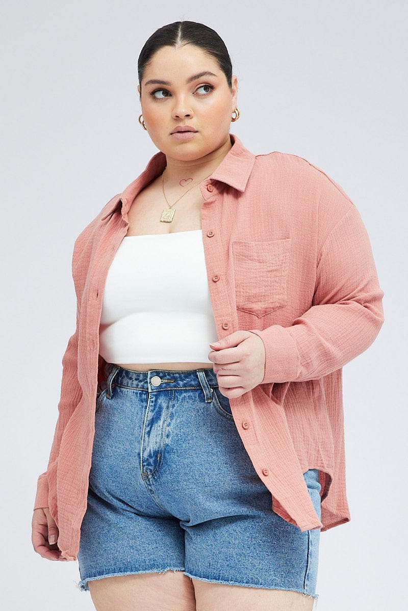 Brown Relaxed Shirt Long Sleeve - Image 3