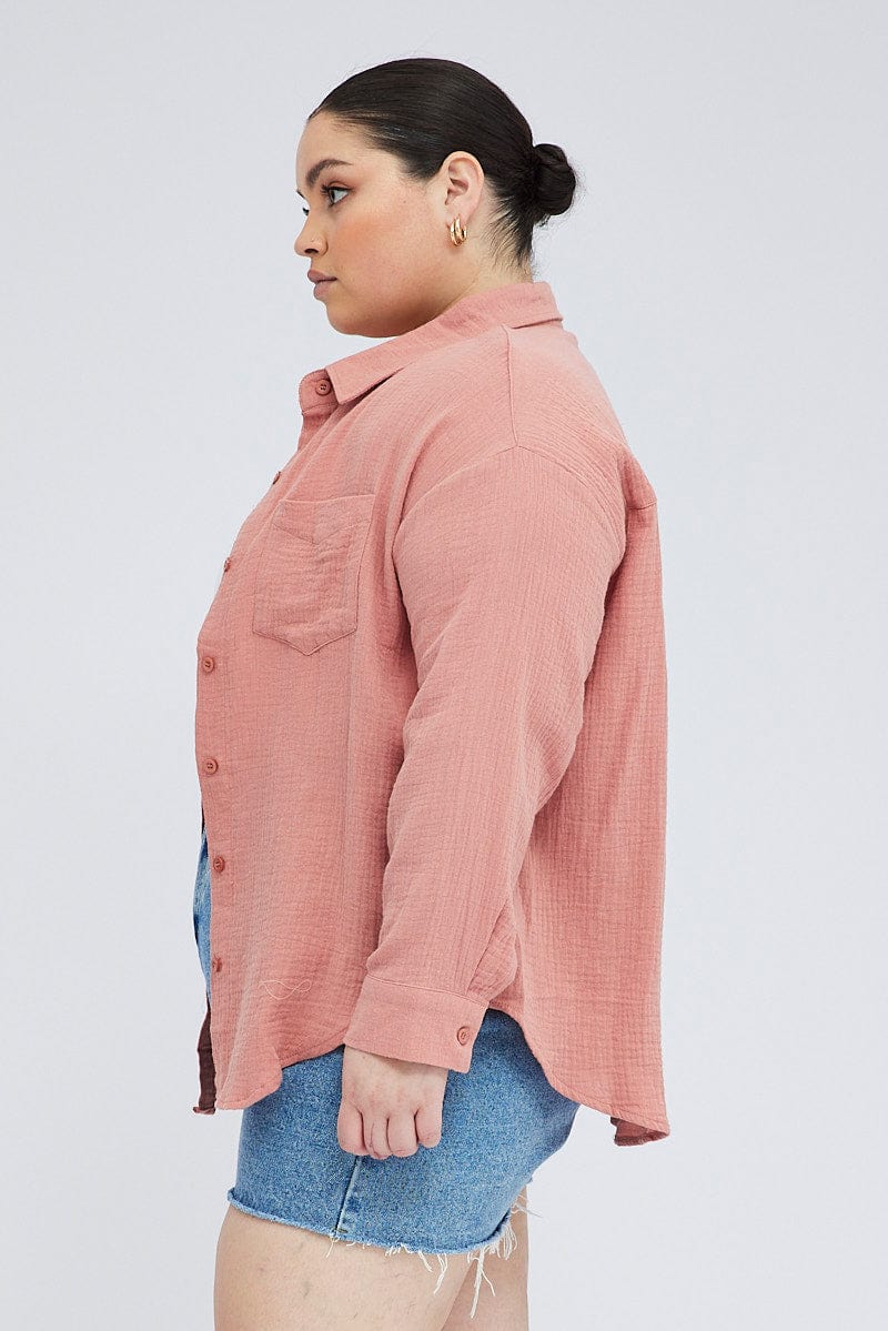 Brown Relaxed Shirt Long Sleeve - Image 4