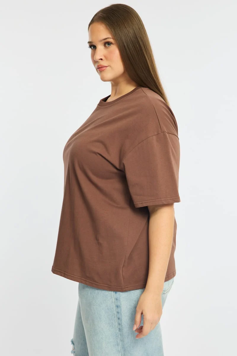 Brown Relaxed T-shirt Short Sleeve - Image 5