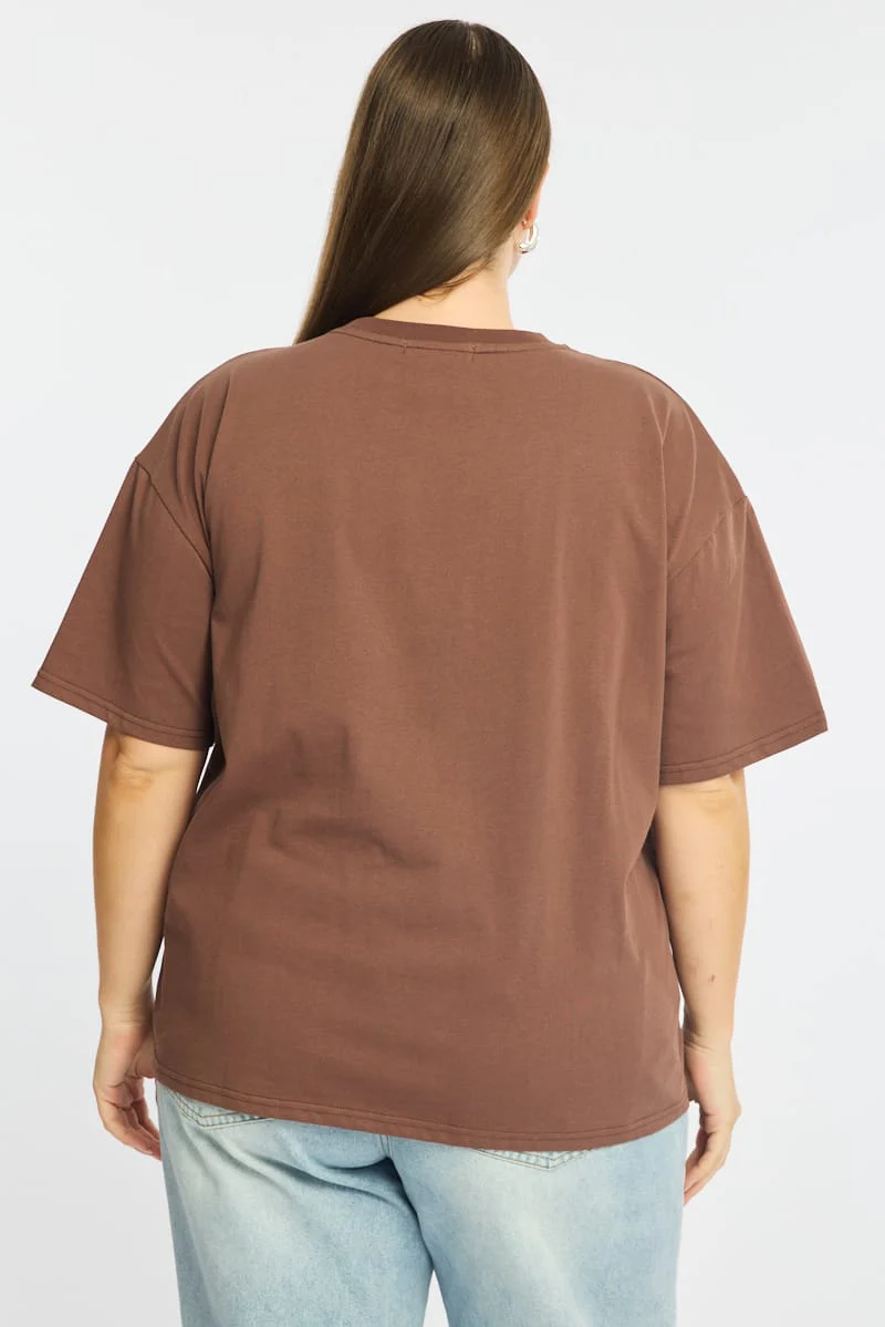 Brown Relaxed T-shirt Short Sleeve - Image 6