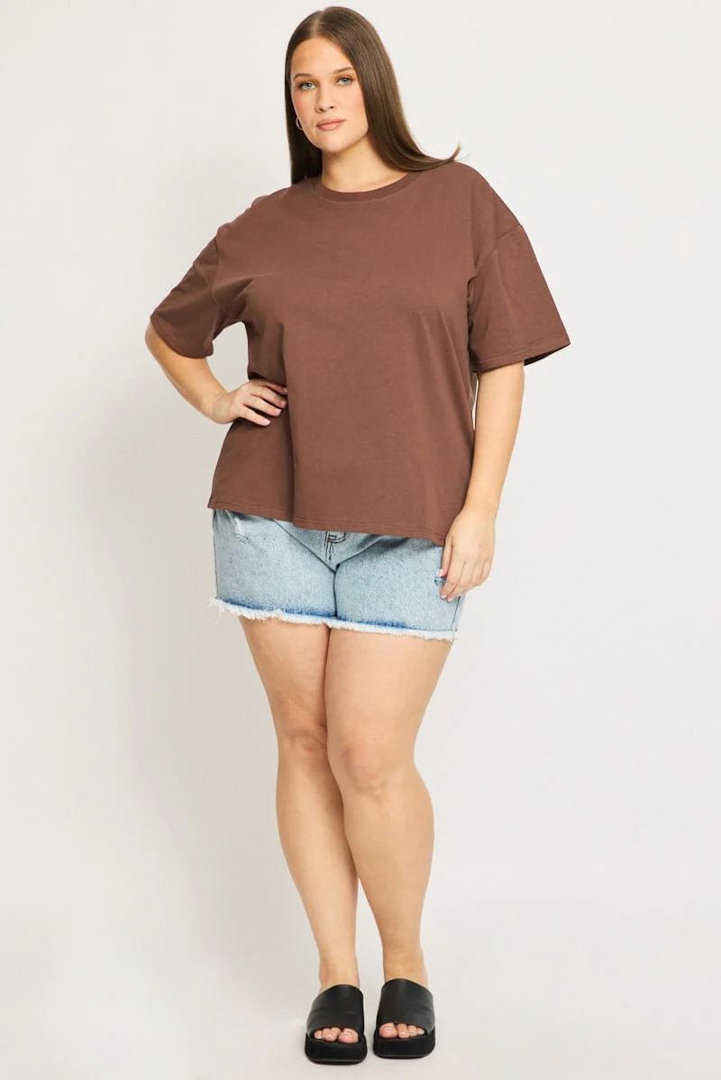 Brown Relaxed Tee Short Sleeve - Image 2