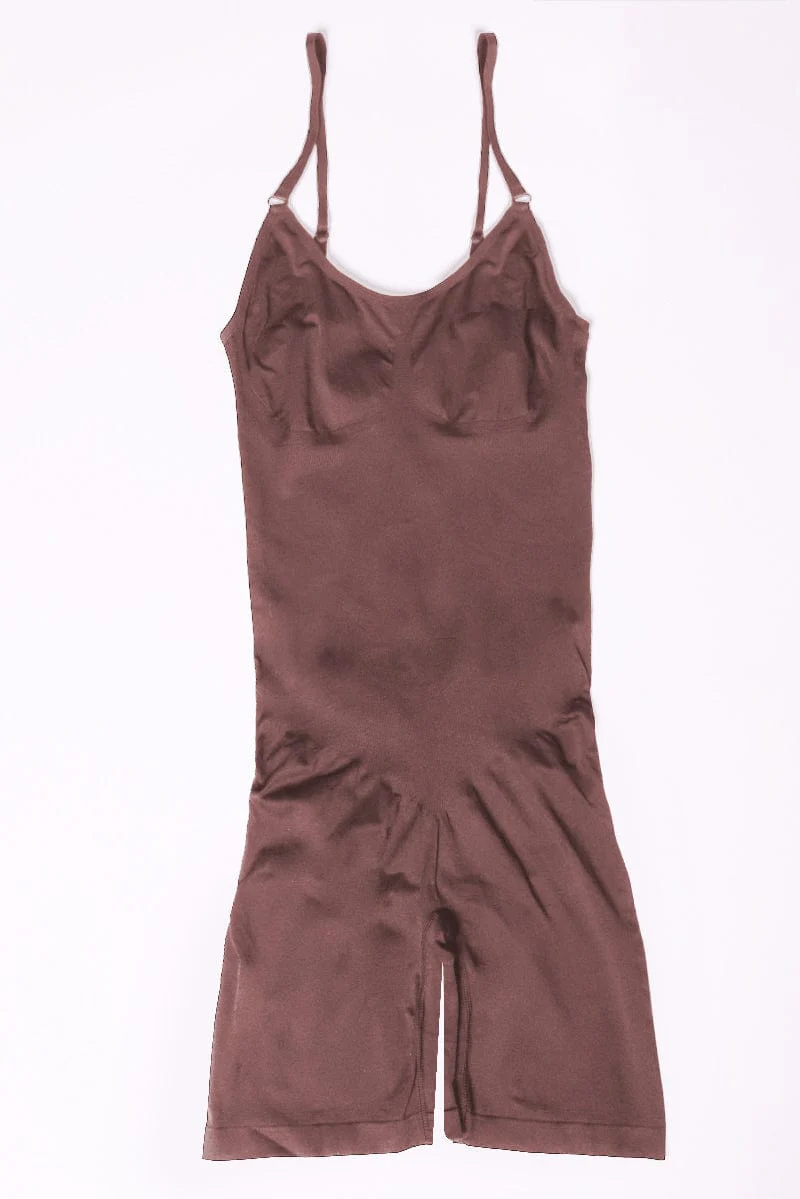 Brown Seamless Sculpting Bodysuit - Image 4