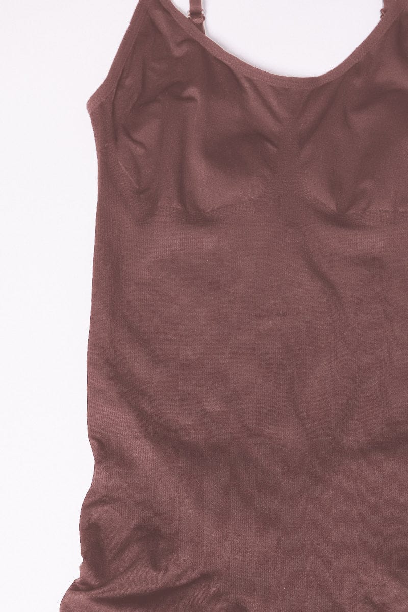 Brown Seamless Sculpting Bodysuit - Image 5