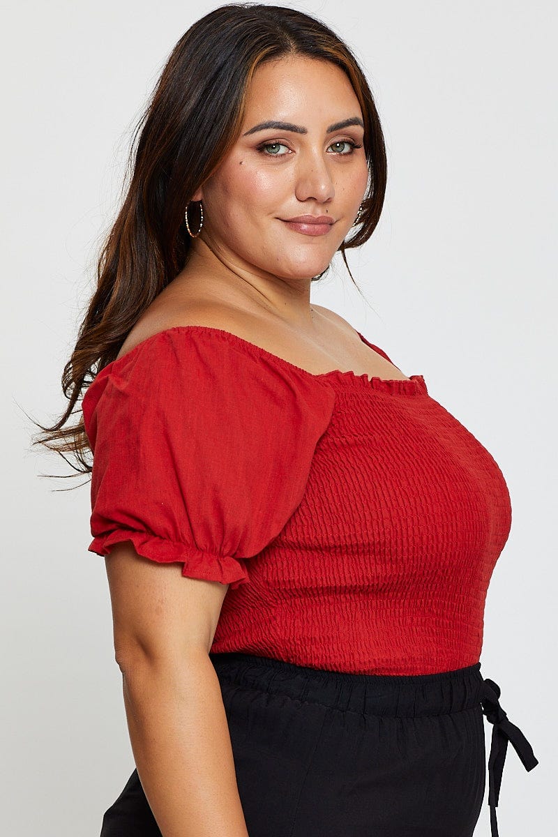 Brown Shirred Bodysuit Forest Short Sleeve - Image 4