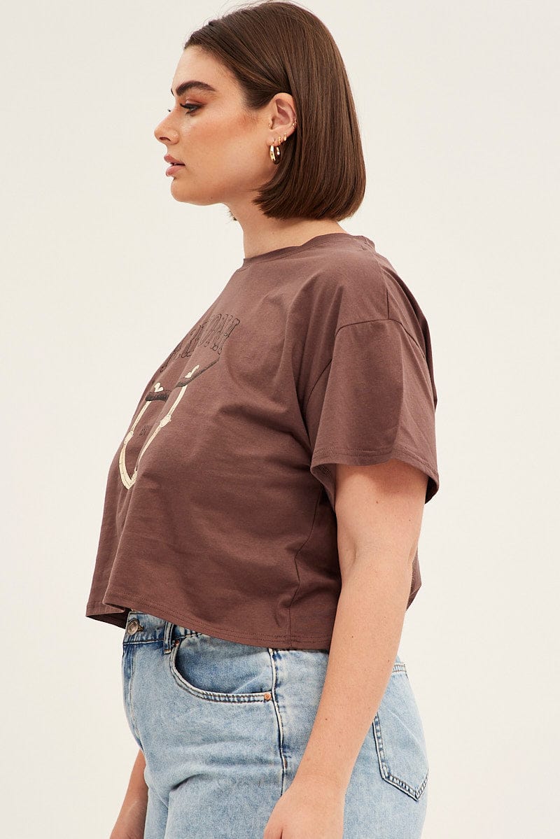 Brown Short Sleeve Arizona Cow Skull T-shirt - Image 4