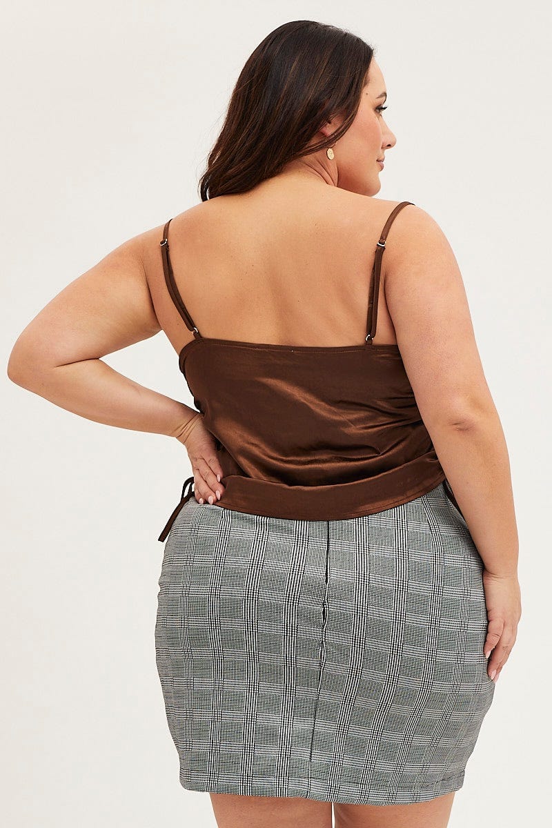 Brown Singlet Top Satin Ed Side - Image 5