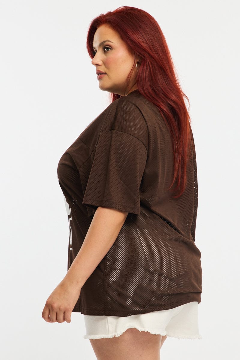 Brown Sports Tee Short Sleeve - Image 3