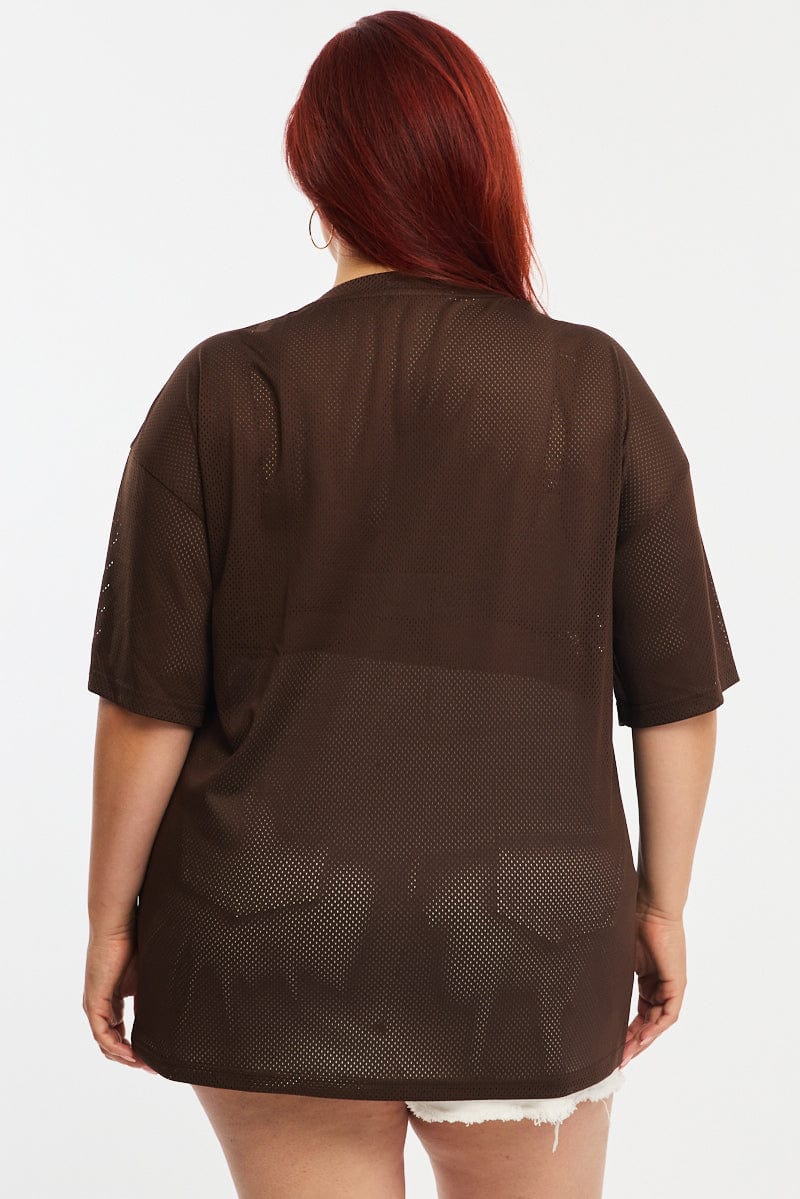 Brown Sports Tee Short Sleeve - Image 4