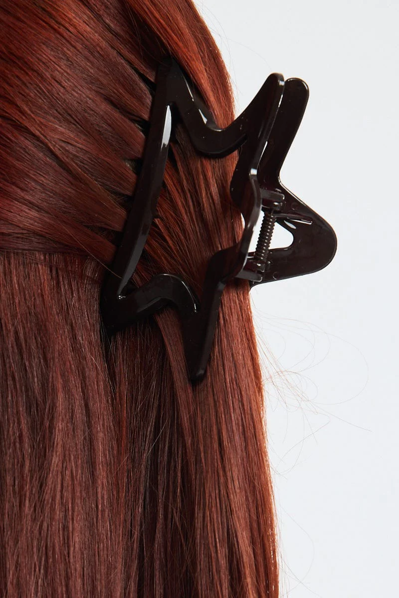 Brown Star Hair Claw Clip - Image 2