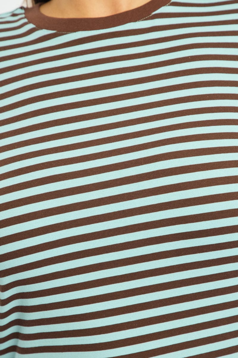 Brown Stripe Stripe Top Long Sleeve - Image 5