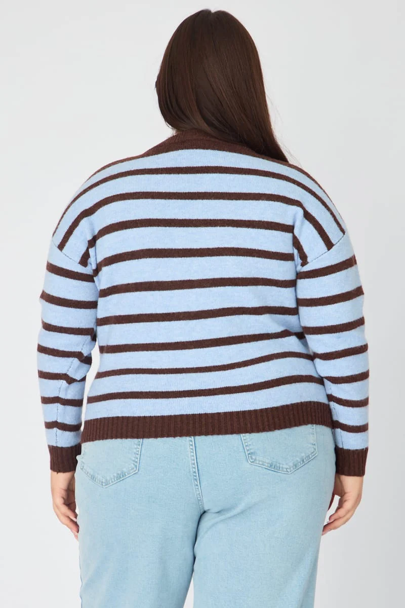 Brown Stripe Striped Knitted Jumper - Image 6