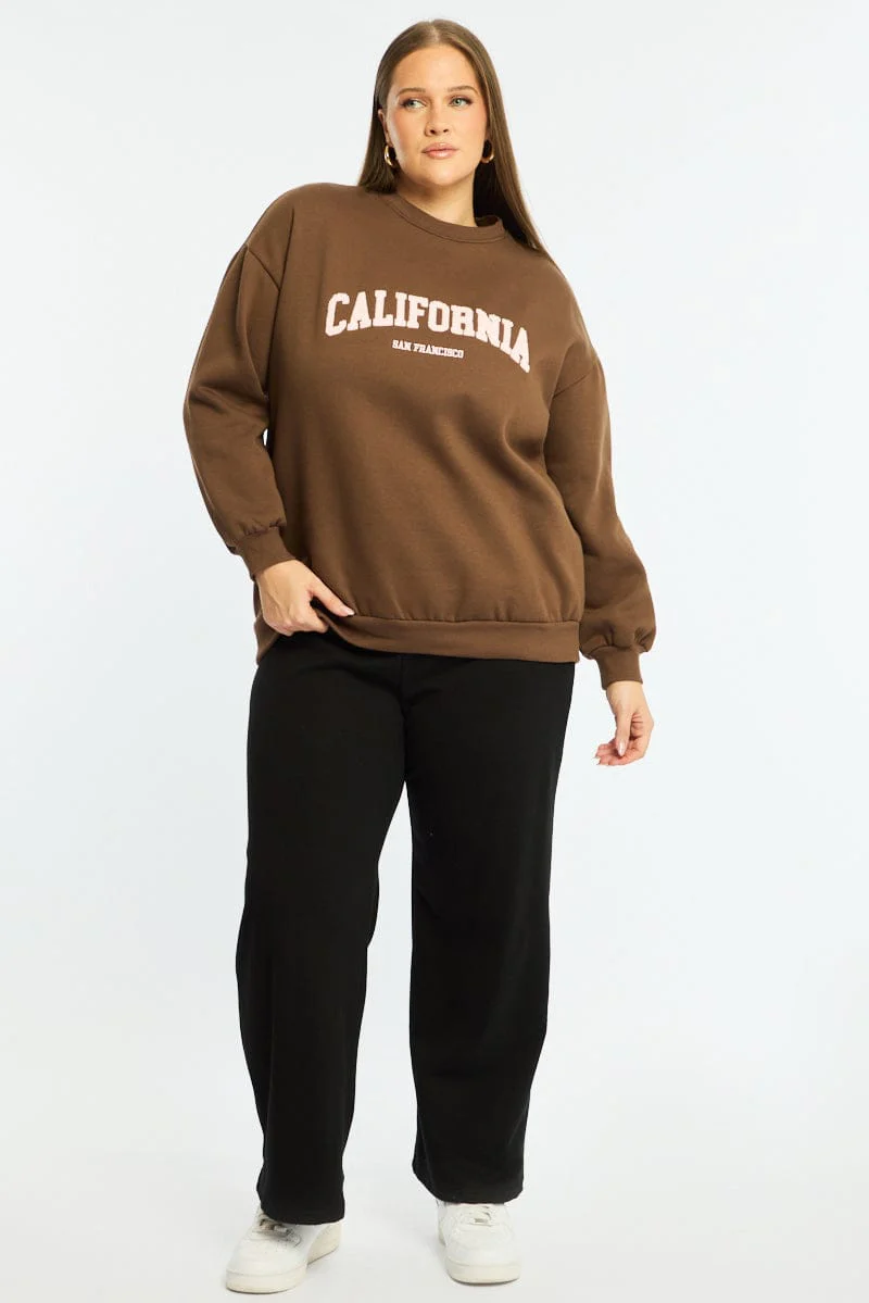 Brown Sweat Top Long Sleeve - Image 2