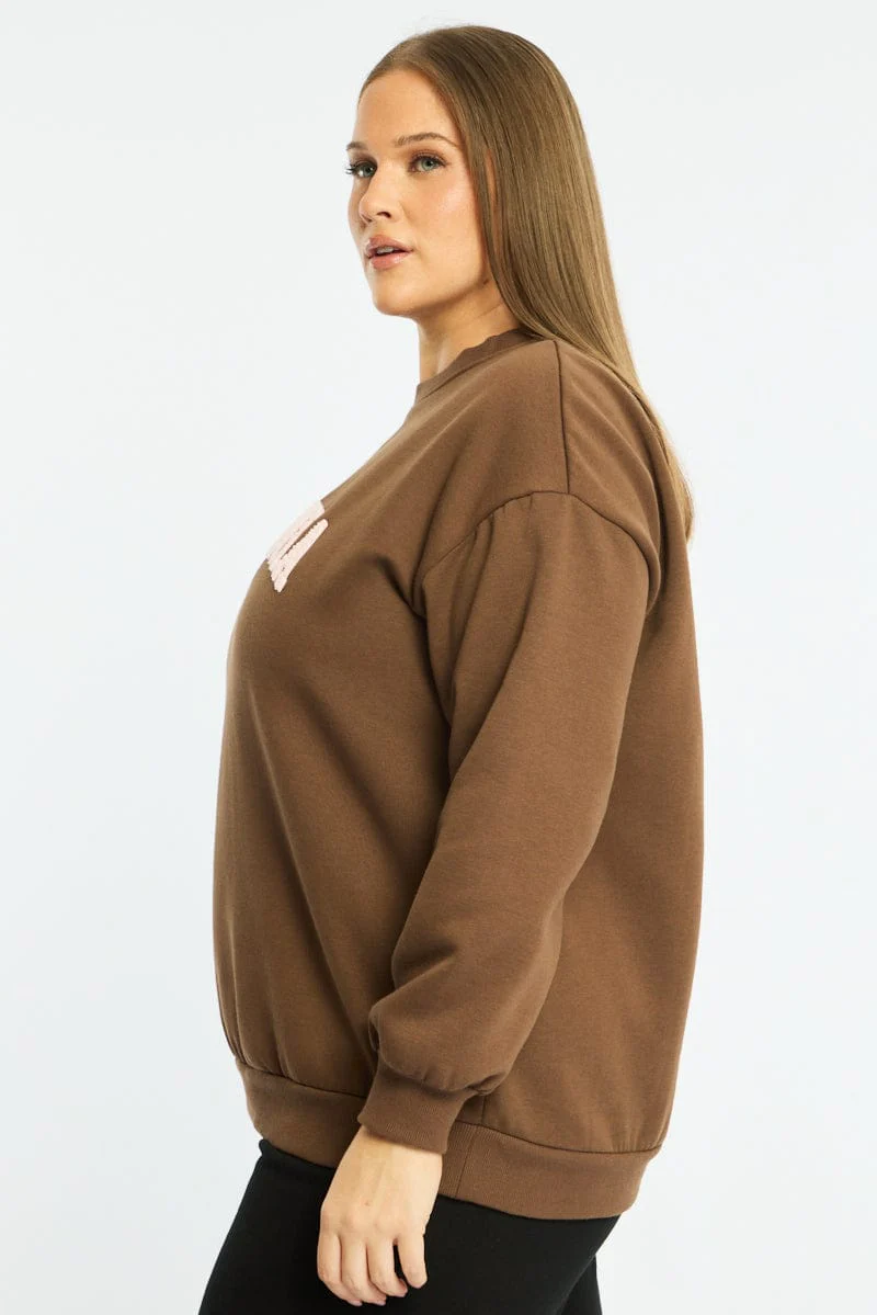 Brown Sweat Top Long Sleeve - Image 3