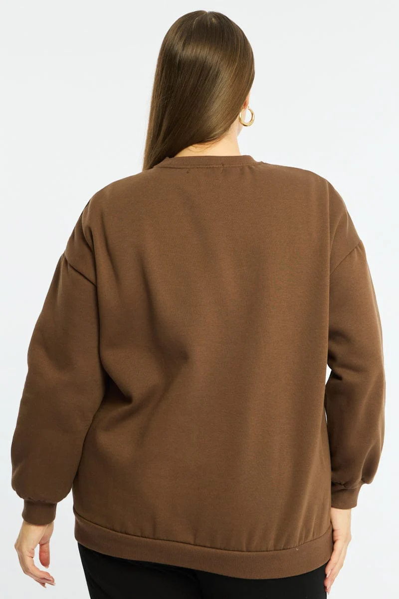 Brown Sweat Top Long Sleeve - Image 4