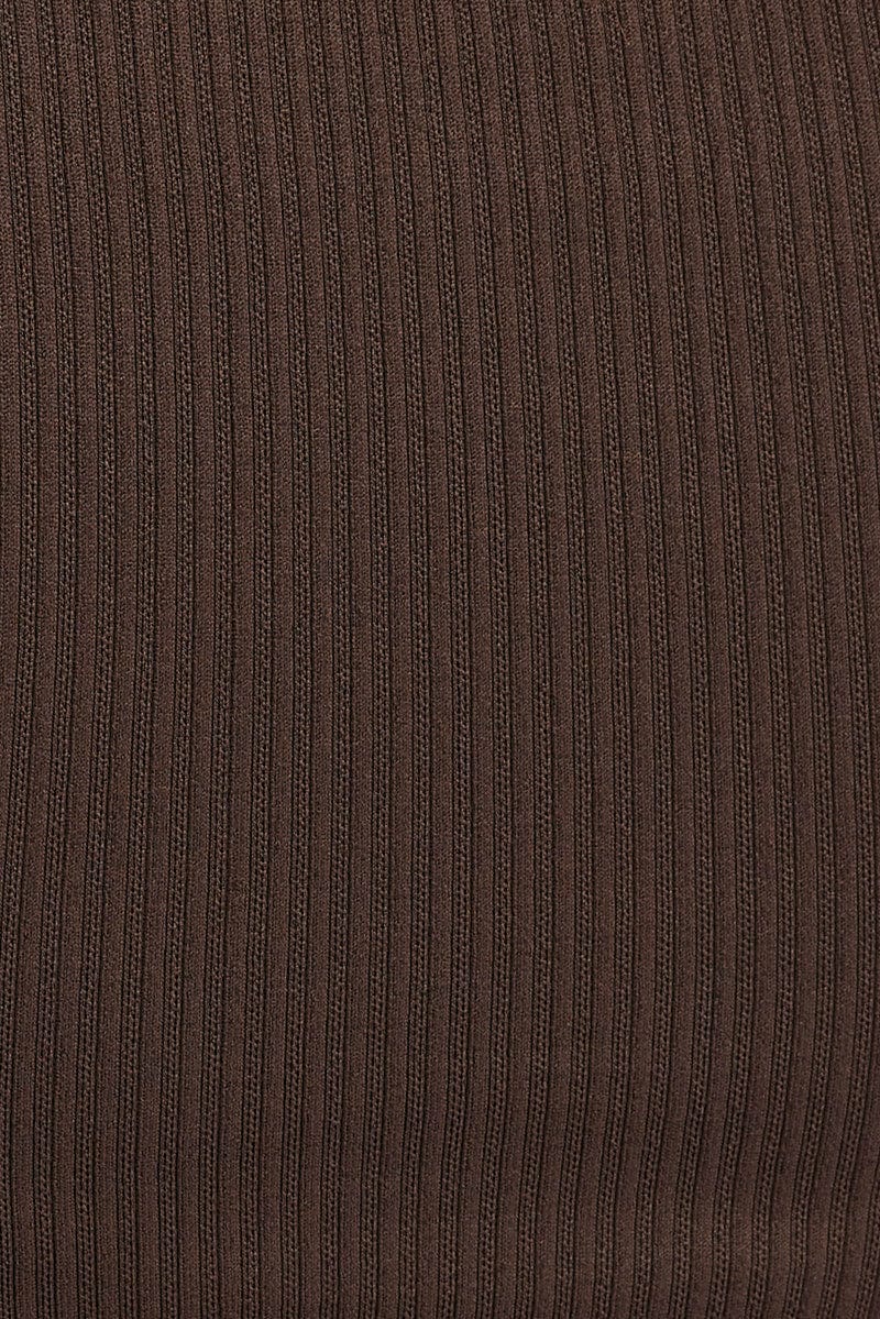 Brown T-shirt Short Sleeve Crew Neck Seamless - Image 6