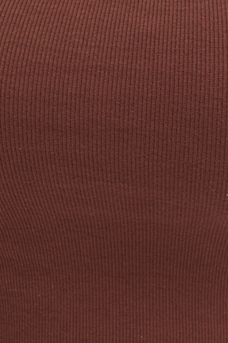 Brown Tank Top Sleeveless Round Neck - Image 6