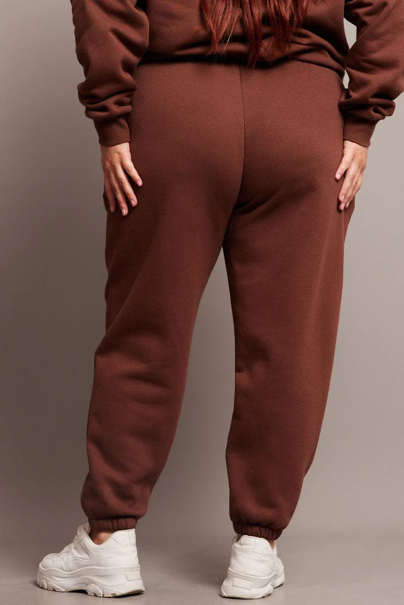 Brown Track Pants High Rise - Image 5