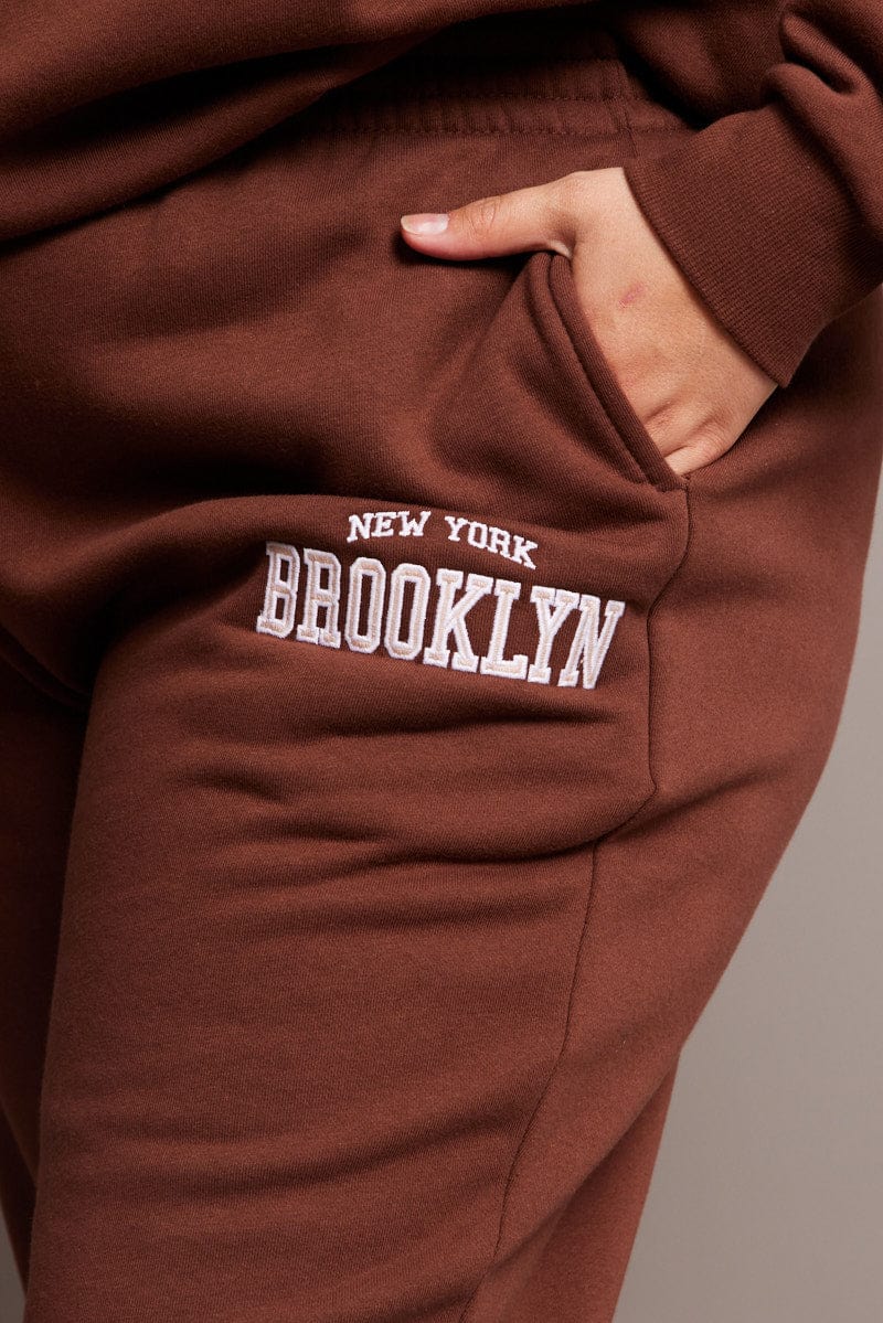 Brown Track Pants High Rise - Image 6