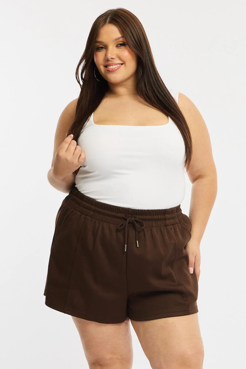 Brown Track Shorts