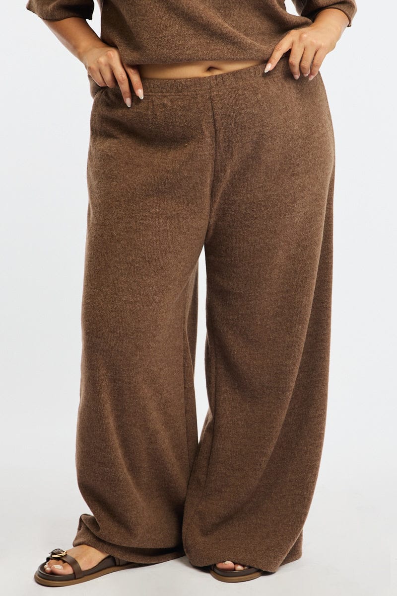 Brown Wide Leg Pants - Image 3