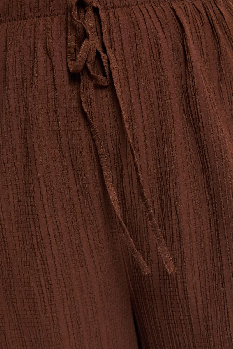 Brown Wide Leg Pants Textured - Image 5