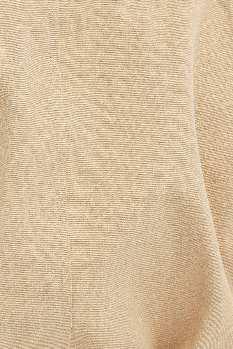 Camel Trench Coat Lined With Belt Mid Length - Image 6