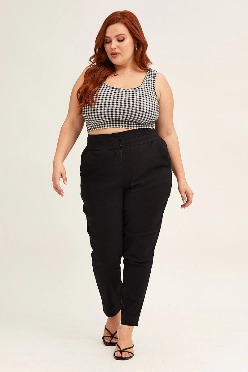 Check Check Sleeveless Scoop Neck Crop Top - Image 2