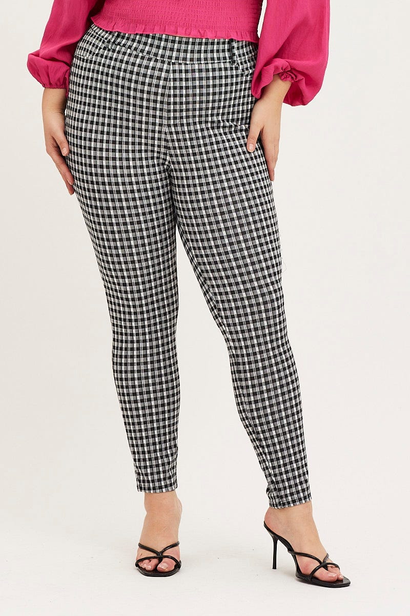 Check Elastane Leggings High Rise - Image 2