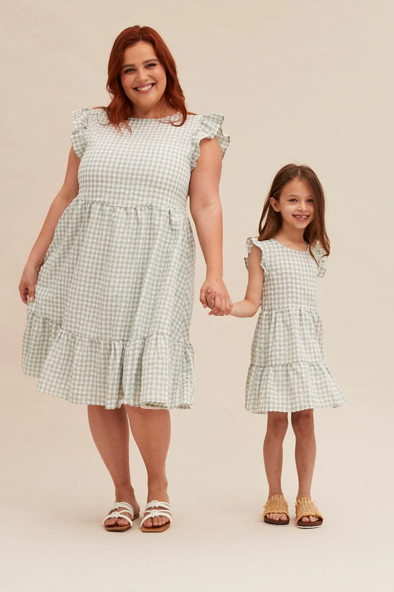 Check Kids Check Smock Tiered Dress - Image 2