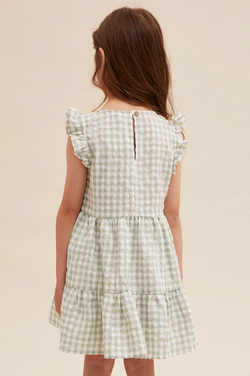 Check Kids Check Smock Tiered Dress - Image 5
