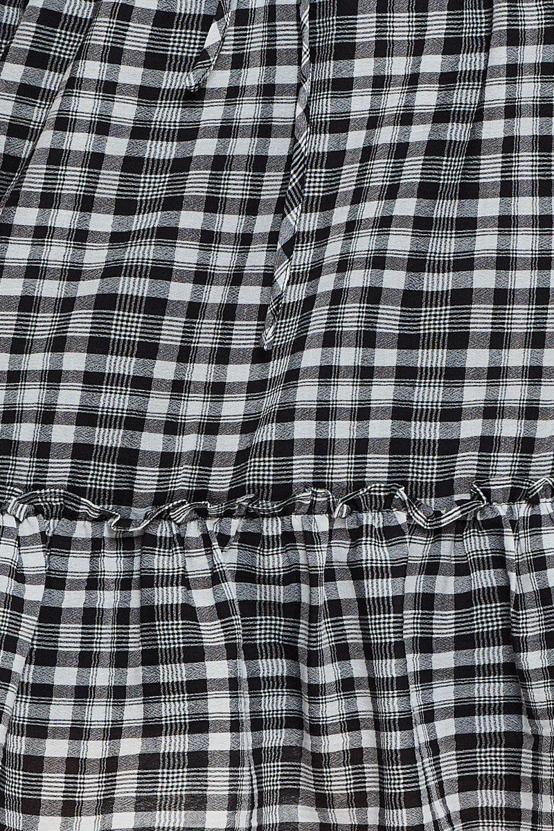 Check Mini Skater Skirt Elastic Waist - Image 6