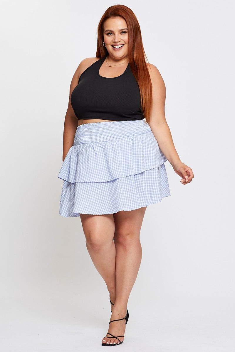 Check Mini Skater Skirt Tie - Image 3