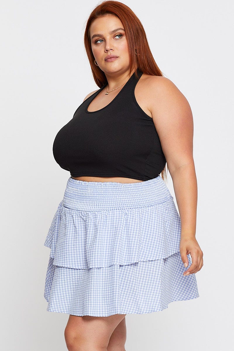 Check Mini Skater Skirt Tie - Image 4