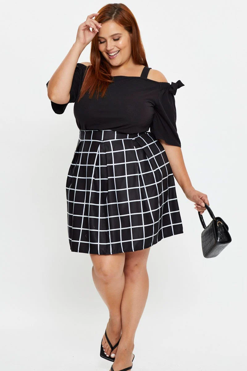 Check Mini Tennis Skirt Pleated - Image 3