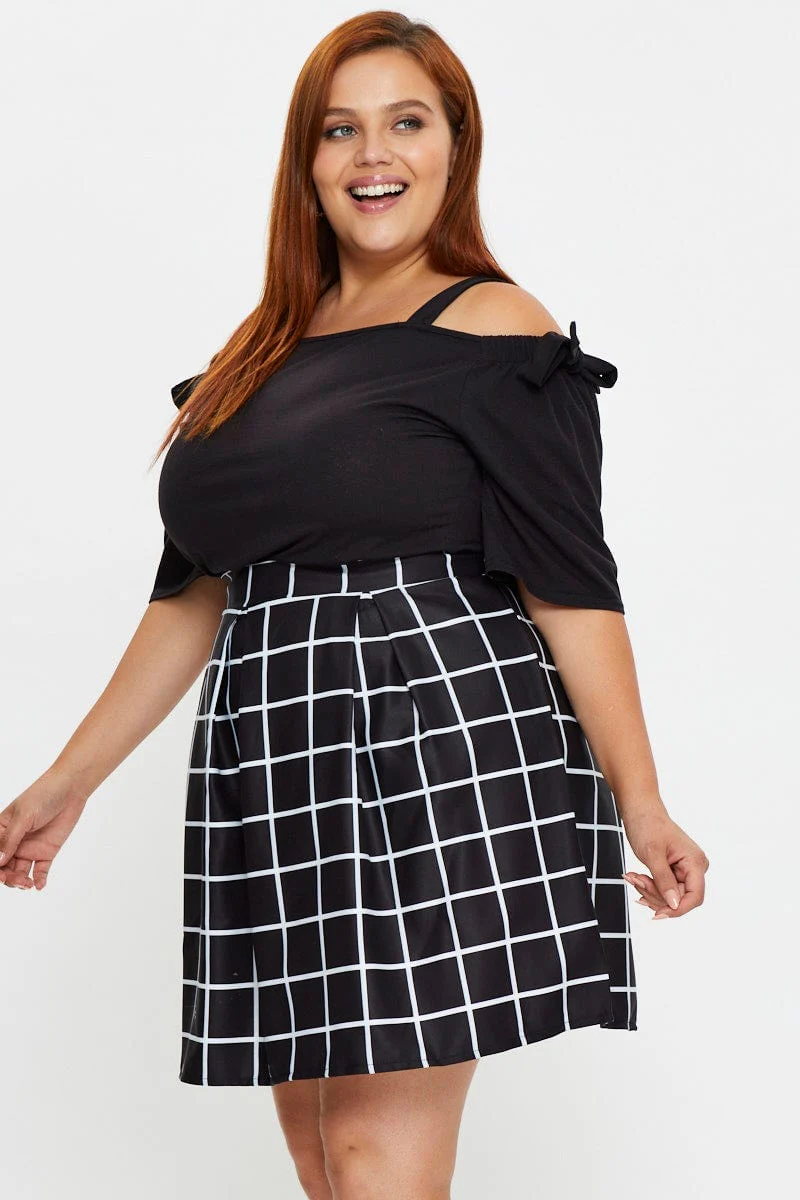 Check Mini Tennis Skirt Pleated - Image 4
