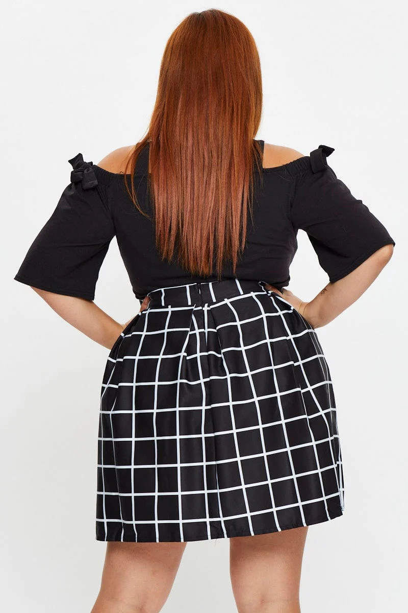 Check Mini Tennis Skirt Pleated - Image 5