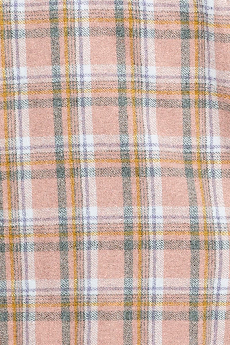 Check Shacket Long Sleeve Button Front - Image 6