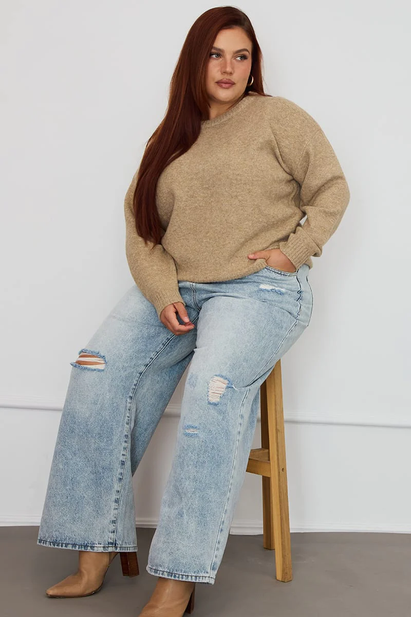 Denim Baggy Jeans Mid Rise