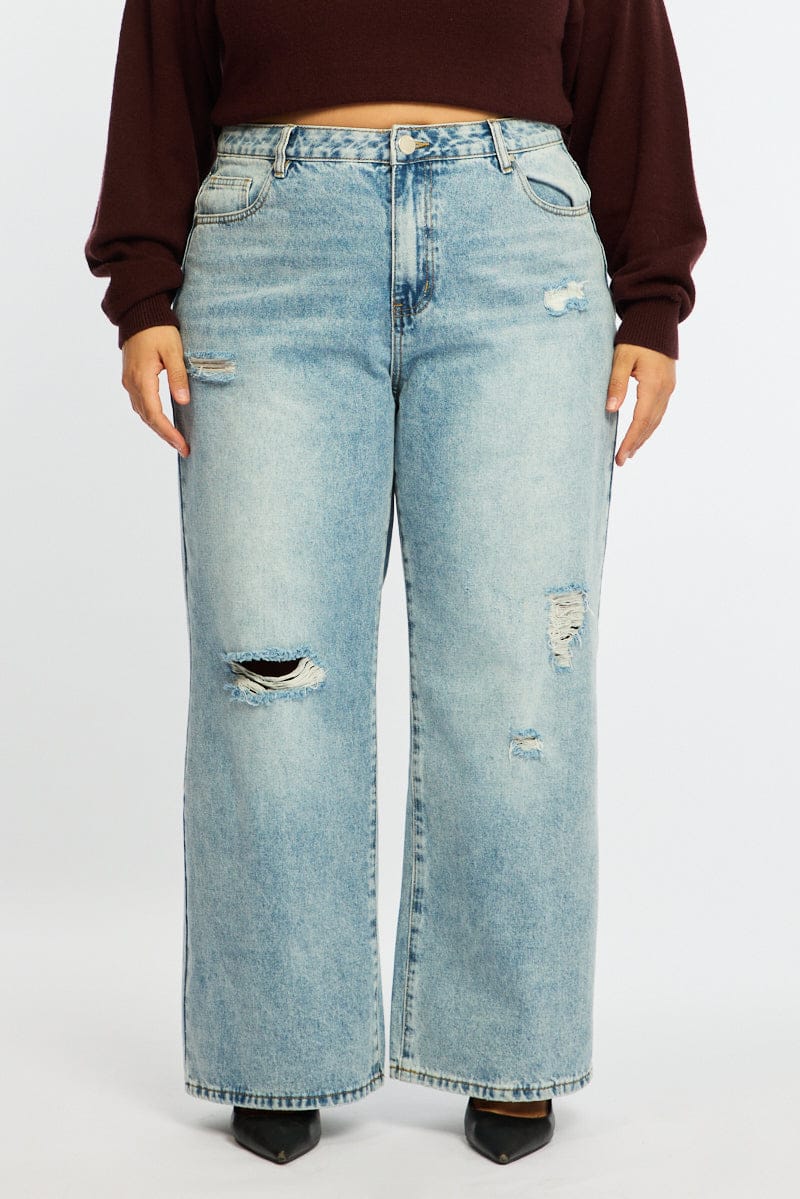 Denim Baggy Jeans Mid Rise - Image 3