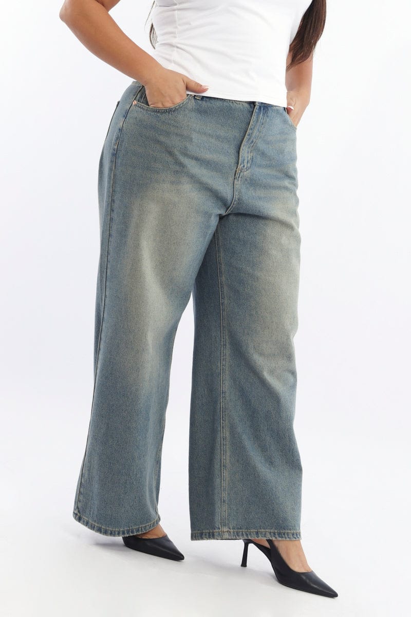 Denim Baggy Jeans Mid Rise - Image 3