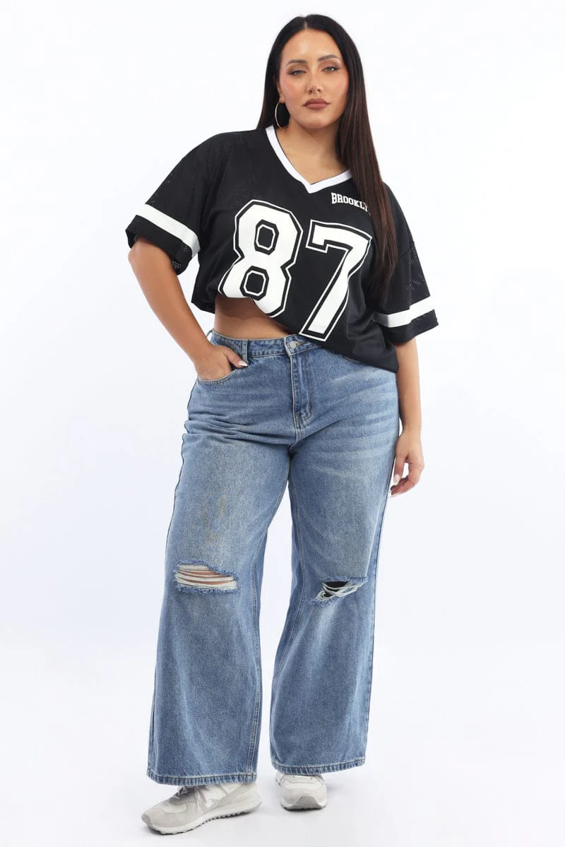 Denim Baggy Jeans Mid Rise - Image 3