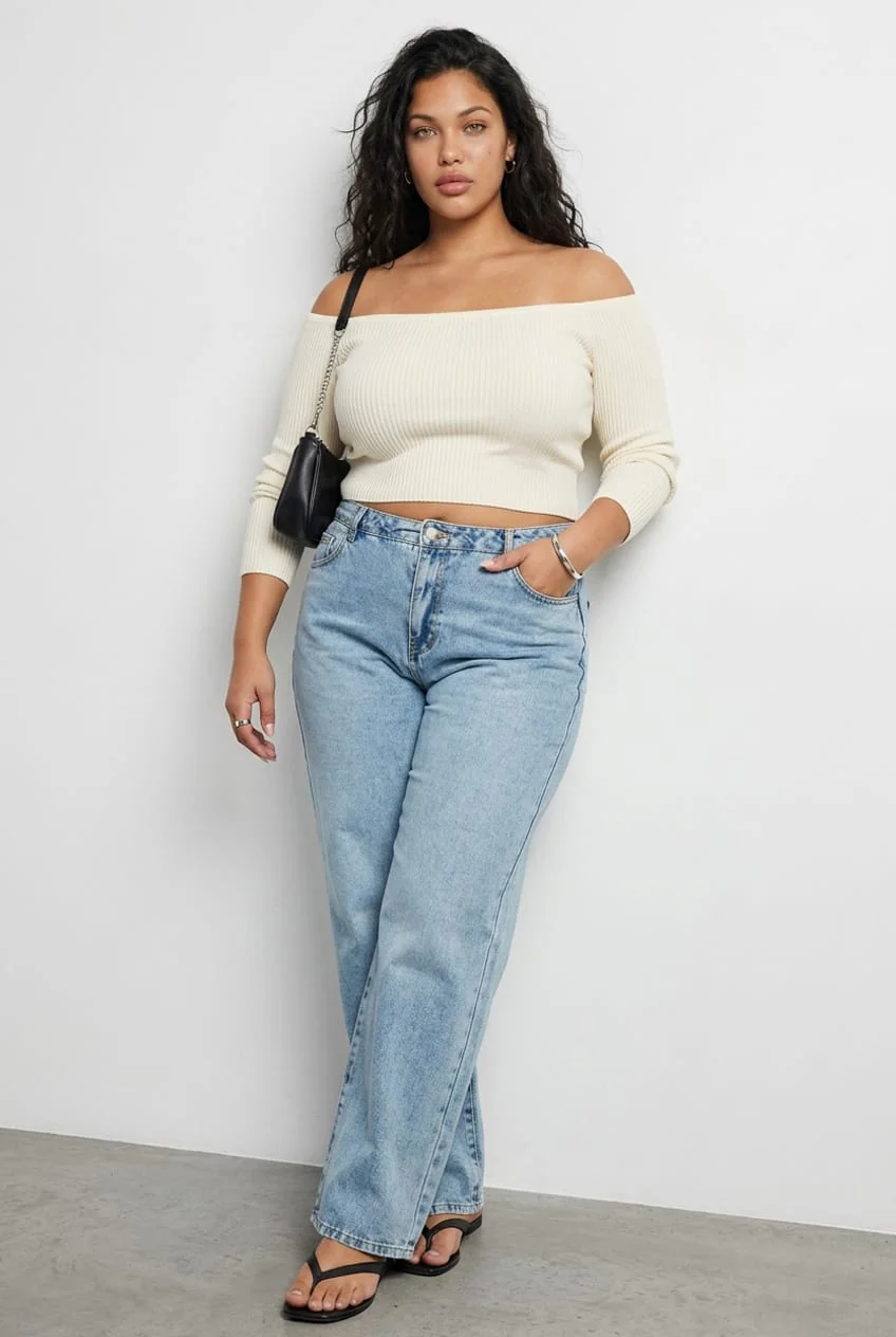 Denim Baggy Jeans Mid Rise