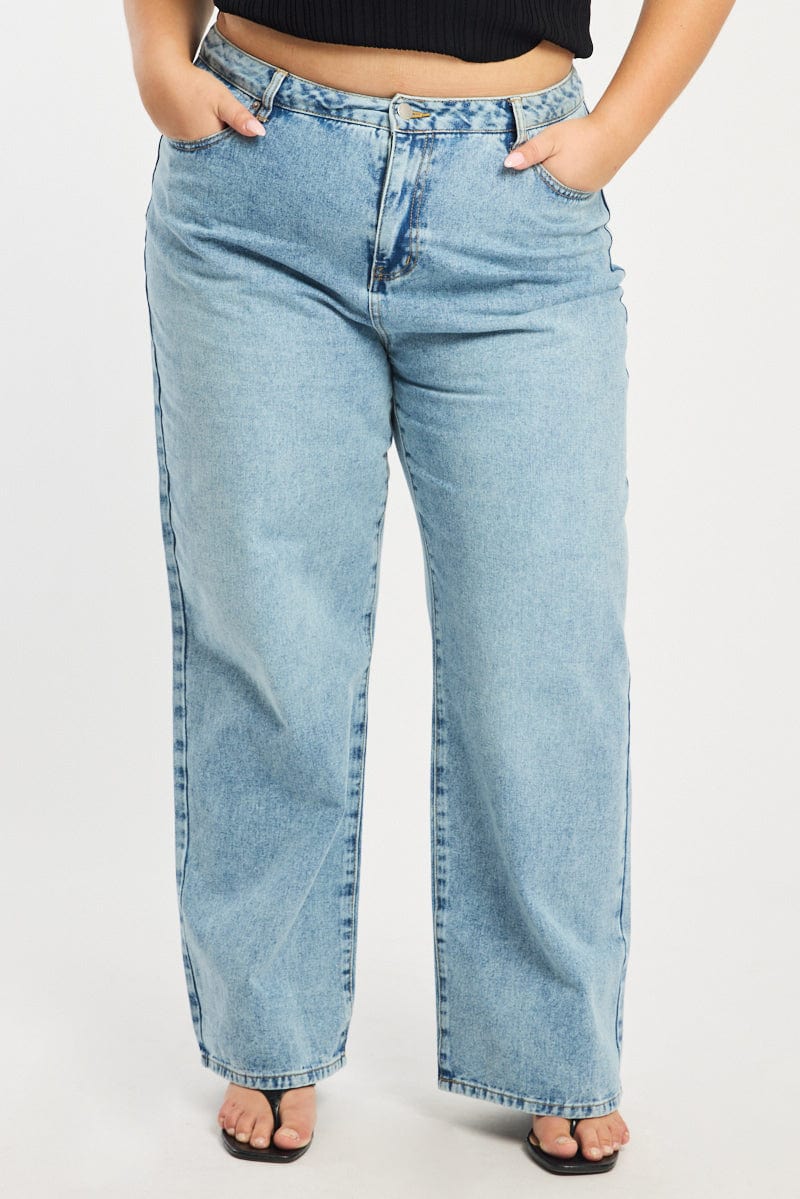 Denim Baggy Jeans Mid Rise - Image 3