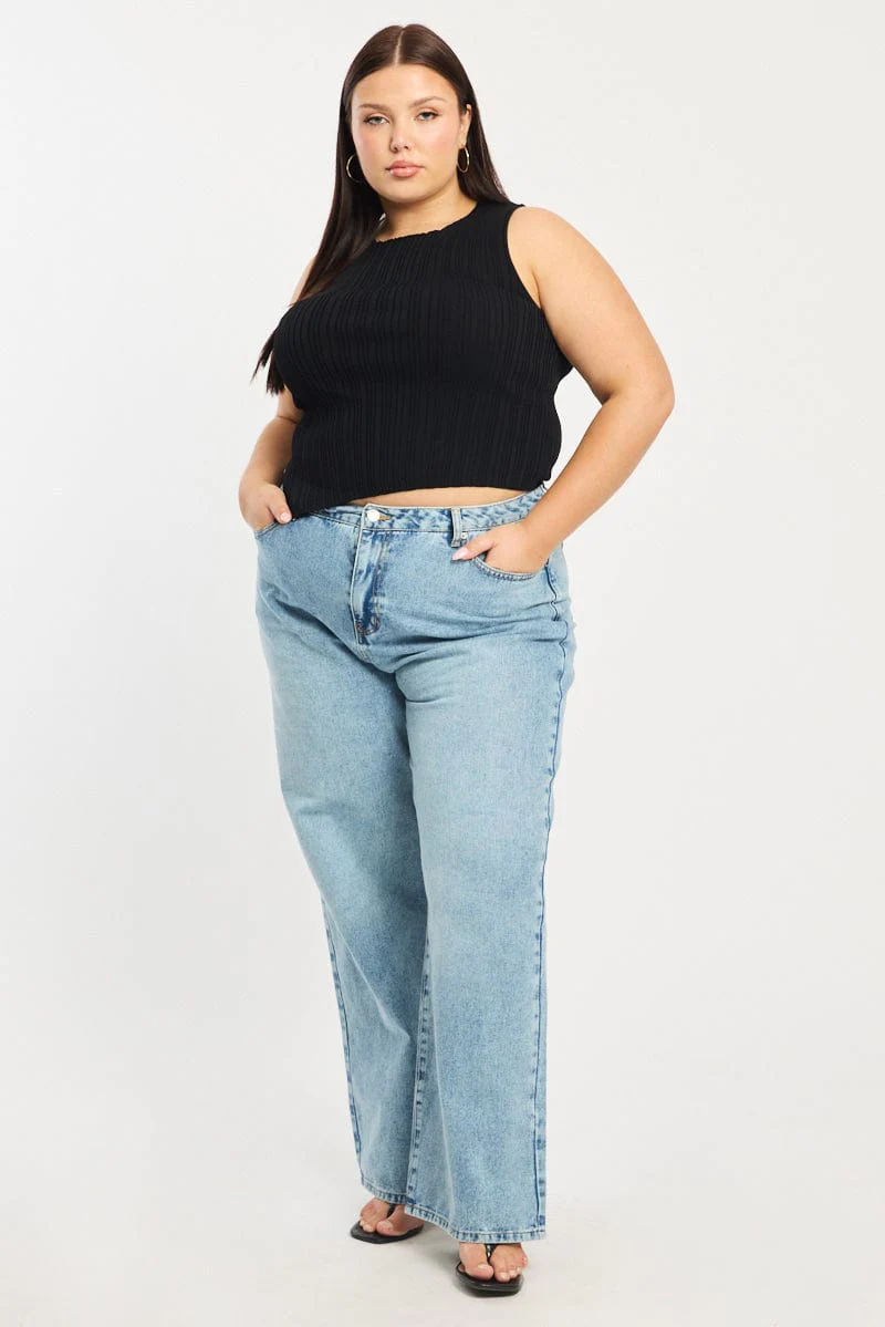 Denim Baggy Jeans Mid Rise - Image 4