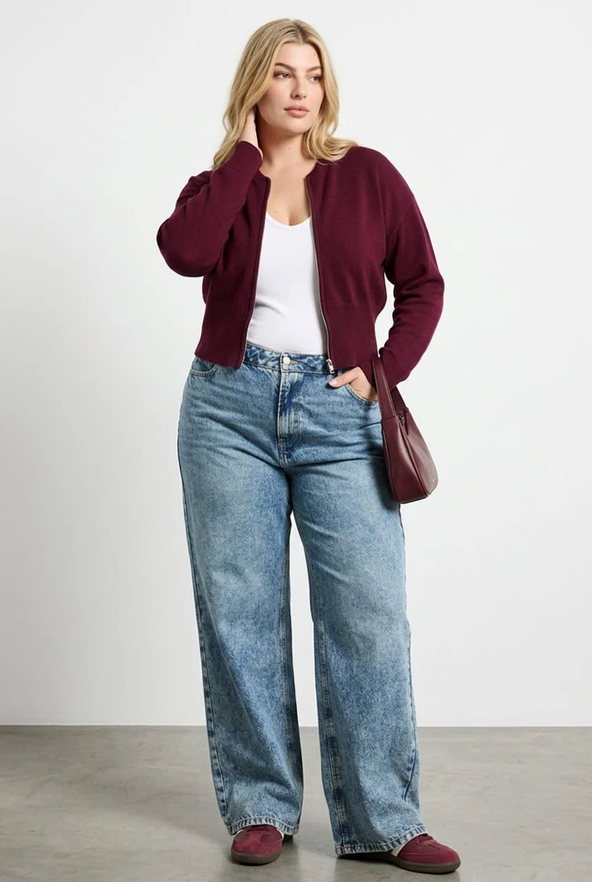 Denim Baggy Jeans Mid Rise