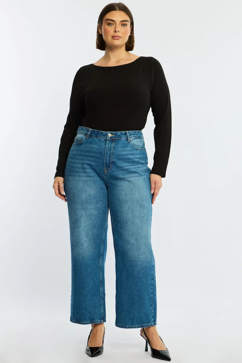 Denim Baggy Jeans Mid Rise - Image 3
