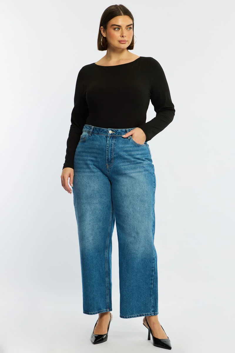 Denim Baggy Jeans Mid Rise - Image 4