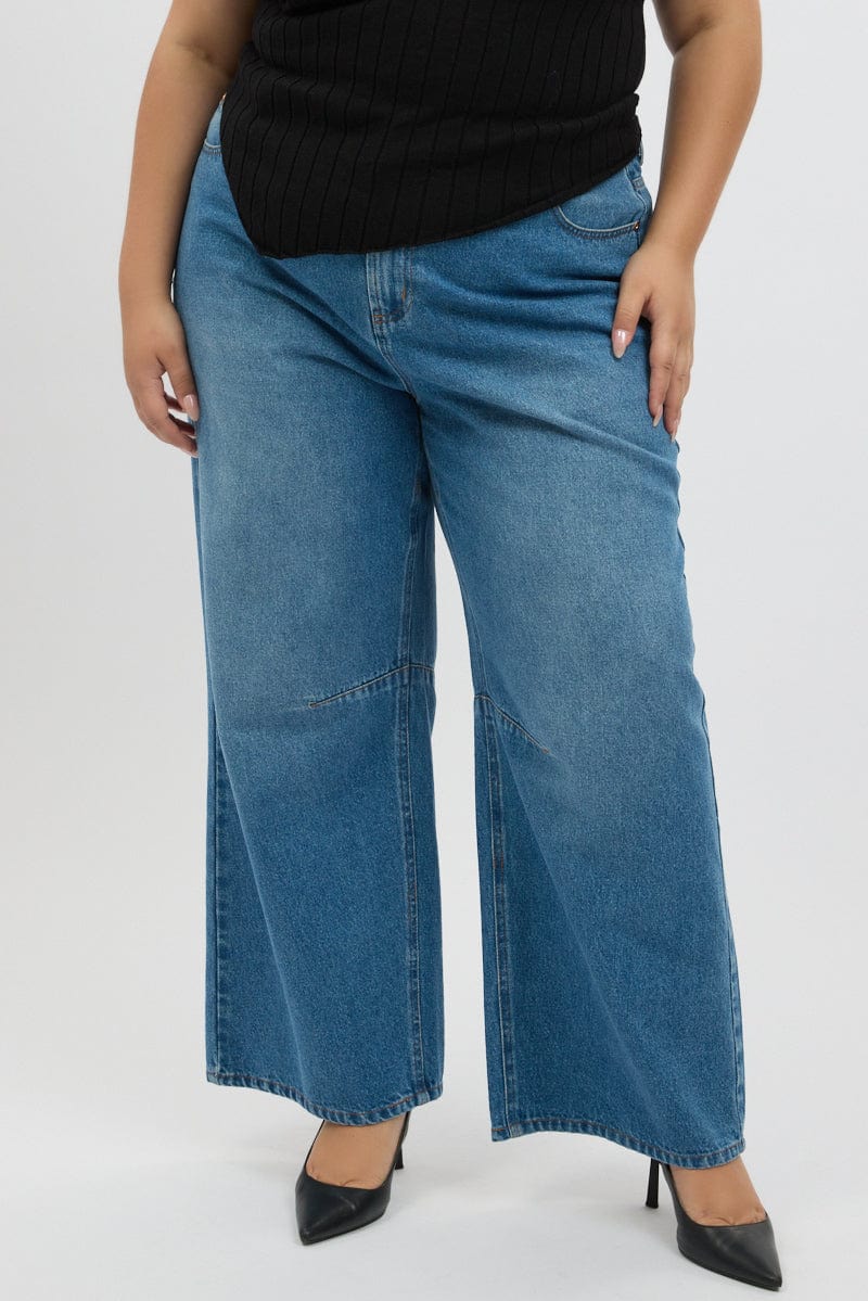 Denim Barrel Jeans Mid Rise - Image 3